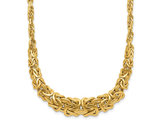 14K Yellow Gold Polished Byzantine Graduated Necklace (18 inches)
